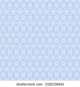 Abstract Blue Seamless Floral Pattern and Texture. Vector Art.