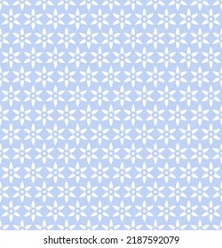 Abstract Blue Seamless Floral Pattern and Texture. Vector Art.