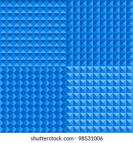 Abstract Blue Seamless Geometric Background of Square Blocks. Vector Illustration