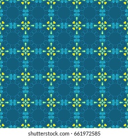 Abstract blue seamless pattern. Fashion graphic background design. Modern stylish abstract texture. Design colorful template for prints, textiles, wrapping, wallpaper, website. Vector illustration