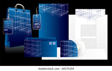 Abstract blue set in editable vector format