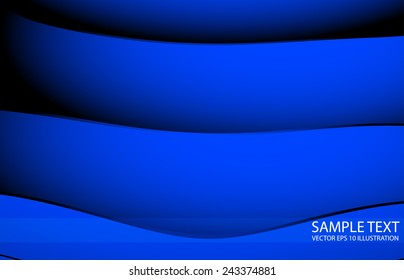 Abstract blue shades modern design template - Vector curvatures blue background  illustration