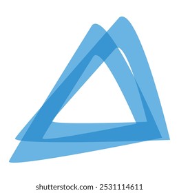 Abstract blue shape forming a triangle with rounded corners, suitable for design element or background