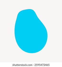Abstract blue shape on a light background. Simple blue form, blue abstract design, blue shape. Minimalist art, abstract shape illustration. Minimal illustration vector.