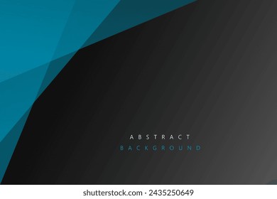 Resumen Forma azul superpuesta y fondo negro con concepto de tecnología para plantilla, póster, fondo de pantalla, diseño de volante. Ilustración de vector