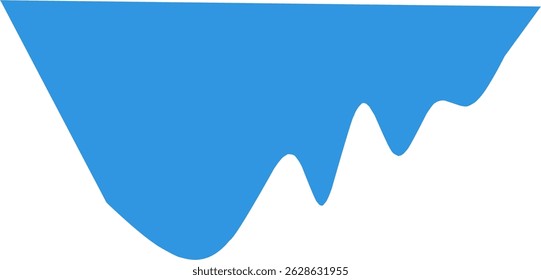 Forma azul abstrata que lembra uma marca de seleção estilizada ou se rompe com curvas dinâmicas e ângulos nítidos. Design vetorial moderno e minimalista em um fundo branco, adequado para a marca, inspiração de logotipo, 