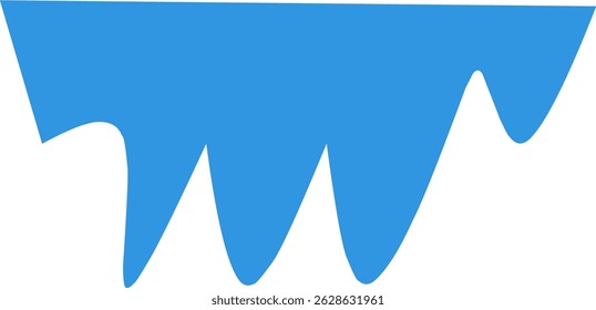 Forma azul abstrata que lembra uma marca de seleção estilizada ou se rompe com curvas dinâmicas e ângulos nítidos. Design vetorial moderno e minimalista em um fundo branco, adequado para a marca, inspiração de logotipo, 