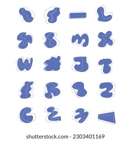 Forma azul abstracta Conjuntos , buenos para recursos de diseño gráfico, fondos, ornamentos, decoración, panfletos, carteles, afiches y más