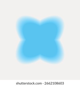 Abstract blue shape with soft edges. Blue design with a calming effect. The blue hue creates a soothing, abstract visual. Blue abstract art. Gradient element vector.