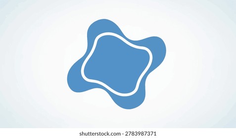 Abstract blue shape with white border