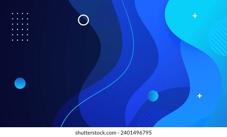 Abstract blue shapes background with simple and modern technology geometric pattern. Vector abstract graphic design banner pattern presentation background web template.