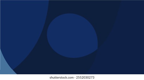 Formas azuis abstratas com elementos circulares.