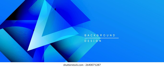 Abstract blue shapes create dynamic visual effect. Modern design suitable for backgrounds, banners, presentations. Bright, energetic composition.