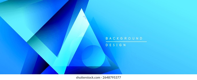 Formas azuis abstratas criam um plano de fundo dinâmico. Efeito gradiente adiciona profundidade, sensação moderna. Design minimalista se adapta a vários projetos.
