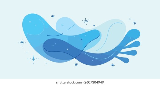 abstract blue shapes dynamic flowing