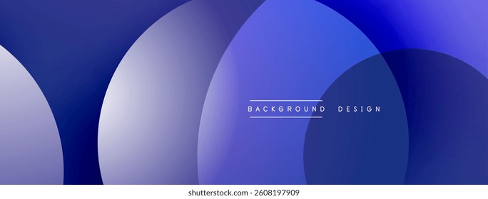 Abstract blue shapes overlap creating gradient effect. Smooth curves, modern design, simple composition. Background for presentations, websites, branding.