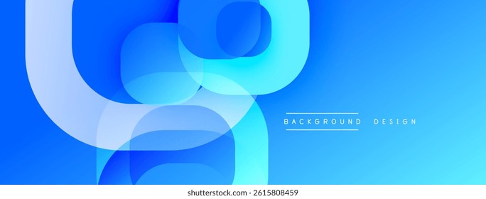 Abstract blue shapes overlap, creating dynamic gradient effect. Modern design suitable for backgrounds, presentations.