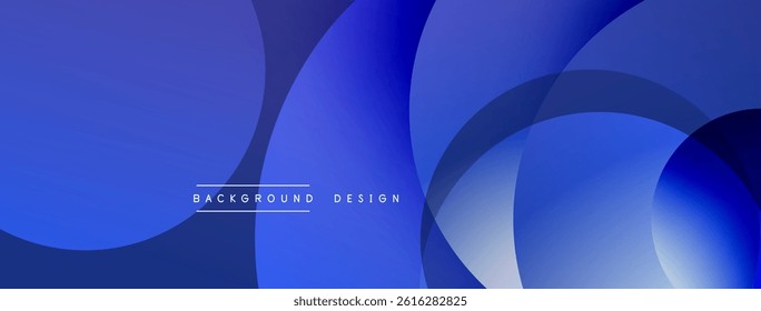 Abstract blue shapes overlap creating modern background. Smooth gradients offer visual depth, simple design.