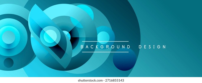 Las Formas azules Abstractas se superponen, creando un fondo dinámico. Los colores degradados sugieren profundidad, estética moderna. El texto lee el diseño de fondo.