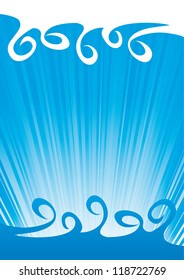 Abstract blue shine background with curl waves