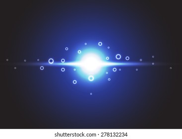 Abstract blue shining background. Vector illustration