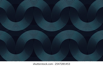 Abstract blue shining geometric lines modern blue circle line pattern. Suitable for covers, banners, brochures, banners
