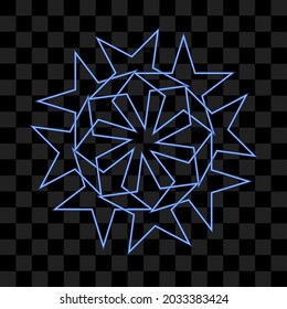 Resumen de forma geométrica brillante azul aislado vector como símbolo. el gráfico de elementos brillantes puede utilizarse para recursos de fondo, signo, icono