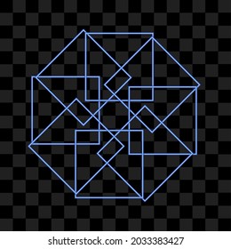 Abstract blue shining geometric shape isolated vector like symbol. shiny element graphic can use for background resources, sign, icon