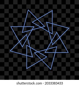 Abstract blue shining geometric shape isolated vector like symbol. shiny element graphic can use for background resources, sign, icon