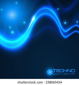 Abstract blue shining wave background. Water. Vector illustration.