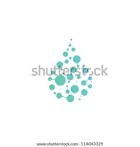 Abstract blue shiny drops of water background , creative concept, mosaic water drop, water icon, water sign, water logo