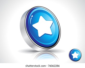 abstract blue shiny star icon vector illustration
