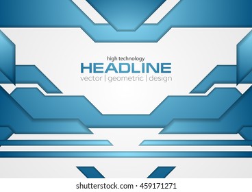 Resumen del fondo del concepto de diseño tecnológico brillante azul. Diseño de folletos vectores