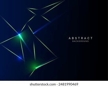 líneas de tecnología brillantes azul abstracto en Vector de fondo oscuro