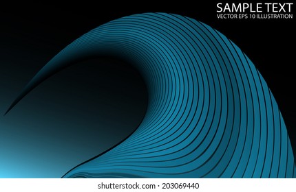 Abstract blue shiny vector striped background template - Blue space futuristic vector background illustration