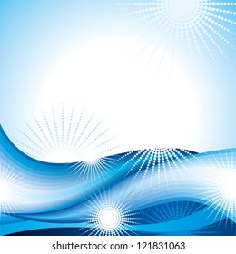 Abstract blue Shiny waves