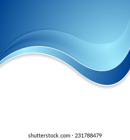 Abstract blue shiny waves background. Vector illustration