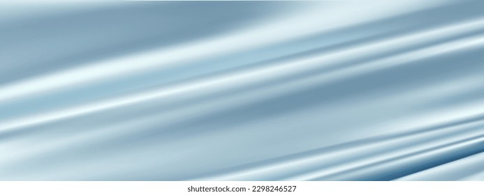 Abstract blue silk vector background. Luxury blue cloth or liquid wave. Abstract or blue fabric texture background. blue Cloth soft wave. Creases of satin, silk, and Smooth elegant cotton.