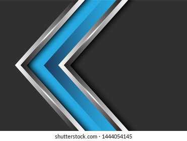 Abstract blue silver arrow direction on grey blank space design modern futuristic background vector illustration.