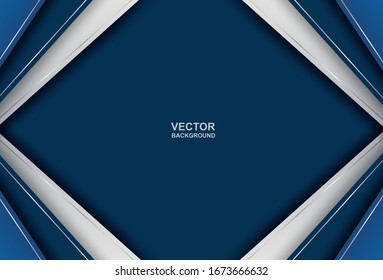 Abstract. blue - silver gradient geometric overlap shape background. vector.