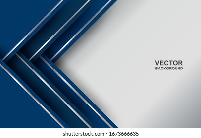  Resumen. azul - fondo de forma de solapamiento geométrico degradado plateado. vectorial.