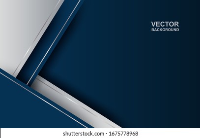  Resumen. azul - fondo de forma de solapamiento geométrico degradado plateado. vectorial.