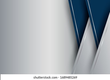 Abstract. Blue - Silver Gradient Geometric Overlap Shape Background. Vector.