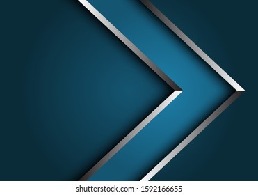 Abstract blue silver line arrow direction design modern luxury futuristic background vector illustration.