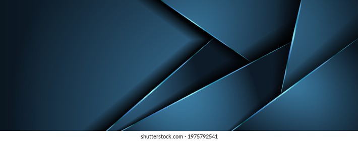 Abstract Blue Silver Minimalist Background with Sharp Shape Overlap Layered Element.
