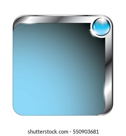 Abstract blue and silver rounded square background, with space for your text. Vector illustration.