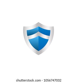 Abstract blue silver shield logo design element