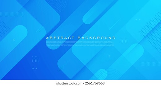 Abstract blue simple background with geometric shapes. Blue dynamic background with trendy shapes overlap pattern design. Eps10 vector