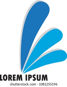 abstract blue simple design water logo