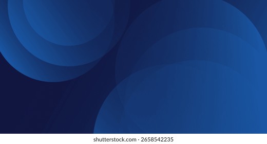 Abstract blue simple glowing geometric lines on dark blue background. 